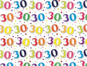 Papel de envoltura de cumpleaños 30 años regalo envoltura de regalo hombre mujer - Imagen 1 de 1