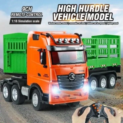 New Huina 1312 RC High Hurdle Truck 1:18 9CH Transport Vehicle RTR Toy USA Stock - Image 1 of 4