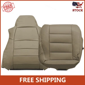 Fits 2003 2004 05 06 07 Ford F250 F350 Lariat Synthetic Leather Seat Covers Tan - Picture 1 of 17