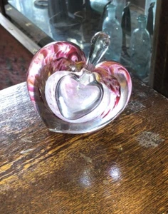 Vintage Murano Cased Art Glass Collectable Heart Shaped Perfume Fragrance Bottle - Picture 1 of 8