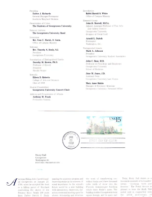 USPS FDC Ceremony Program UX128 Healy Hall Postal Card MDI Variety Cancel 1989 - Image 1 of 2