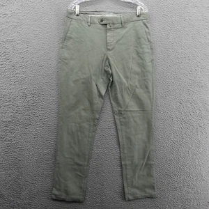 Pantalones chinos Suit Supply pierna ajustada 33x30 verde para hombre frente plano italiano - Imagen 1 de 15