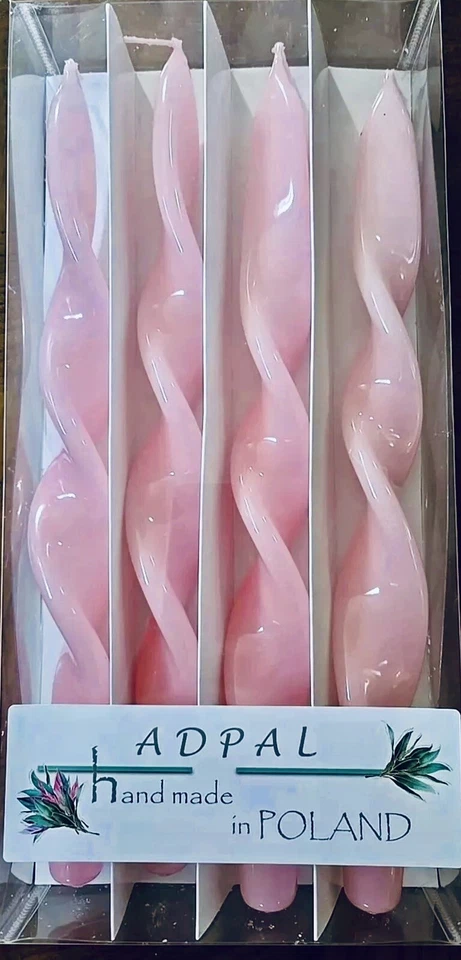 Elegante Laca Retorcida Bonita En Rosa 12” Velas Boda, Novia, Baby Shower Foto 1 de 1