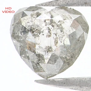 0.69 CT Natural Loose Heart Cut Diamond 5.60 MM Black Grey Color Diamond QL1624 - Picture 1 of 8