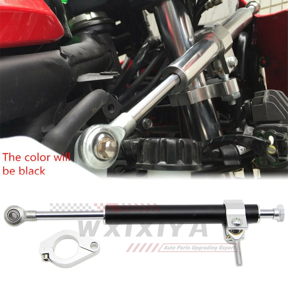 1x Estabilizador Amortiguador de Dirección Universal 330mm Para Honda Yamaha Kawasaki Aluminio Foto 1 de 4