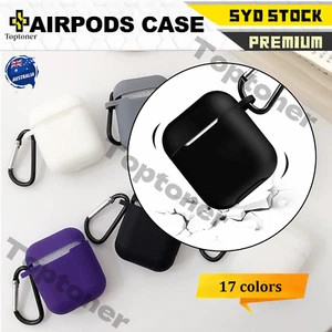 Apple AirPods 1 2 Generation Silicone Cover Protective Skin Gel Case Shockproof - Picture 1 of 25