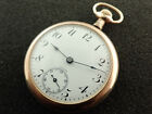 VINTAGE 12 SIZE SWISS RECORD WATCH CO. OPENFACE POCKET WATCH - RUNNING 