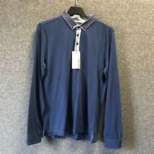 Remus Uomo Long Sleeve Polo Shirt Blue Large TD110 FF 05