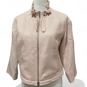Worth New York Pale Pink Zip Front Jacket Size Small - Picture 1 of 11