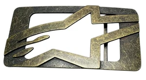 Vintage Alpinestars UNISEX Gürtelschnalle aus gebürstetem Metall - Bild 1 von 4