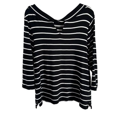 Top Chico’s Talla 3 XL Negro Blanco Rayas Algodón Informal Trabajo Viaje Foto 1 de 4