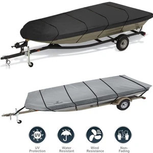 12FT/14FT 600D Heavy Duty Trailerable Jon Boat Cover Sun Protection Waterproof - Picture 1 of 20