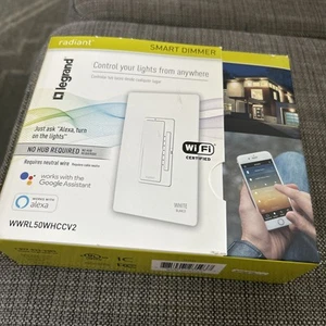Legrand Radiant Smart Dimmer WWRL50WHCCV2 weiß WiFi Tru-Universal LED 450W 120V - Bild 1 von 7