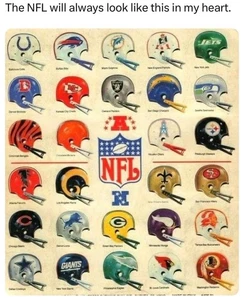 NFL Football Helmets Vintage Logo Poster Print on Metal Sign 12x8in Old New N - Picture 1 of 6