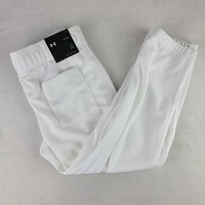 Pantalones de béisbol Under Armour blancos juveniles calce suelto atléticos YLG cordón NUEVO Foto 1 de 4