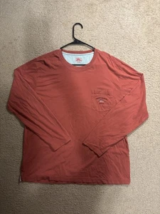 Tommy Bahama Relax Shirt Mens XL Red Long Sleeve Pocket Tee 100% Pima Cotton - Picture 1 of 6