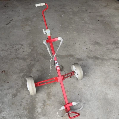 Wilson RED COLLAPSIBLE FOLDING GOLF BAG CADDIE CART Push Pull ADJ Handle Extends - Image 1 of 4