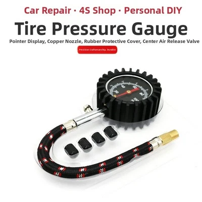 For Car Tires Tire Pressure Gauge For Garage Workshop Metal Construction - Image 1 of 4