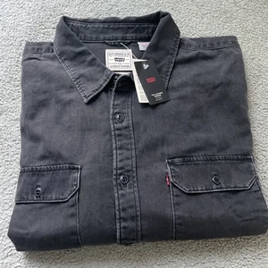 Camisa Levi's Abotonada Sobre Hombres 2XL XXL Jackson Trabajador Manga Larga Gris Nueva con Etiquetas - Imagen 1 de 14