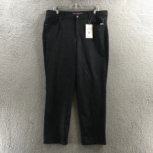 Gloria Vanderbilt Amanda Ponte Slim Pants Womens 16W Grey Dusk Marilyn Plaid NEW - Picture 1 of 23