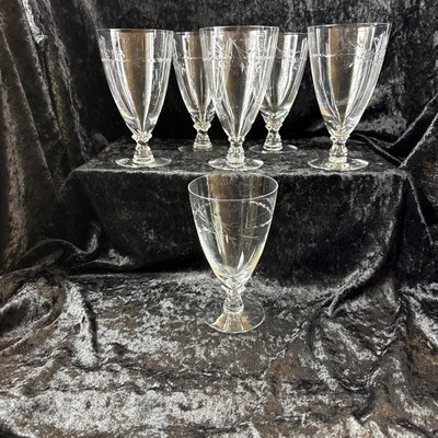 Fostoria Crystal Nosegay Water Glass Stemware Glassware~~Set Of 6 - Image 1 of 4