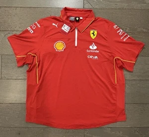 Scuderia Ferrari F1 Team Men's 3XL Polo Jersey Shirt 2024 1/4 Zip NWT - Picture 1 of 6