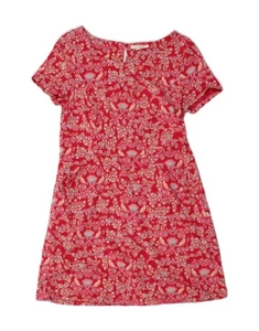 WHITE STUFF Womens Short Sleeves Basic Dress UK 10 Small Red Floral Cotton BM18 - Picture 1 of 3