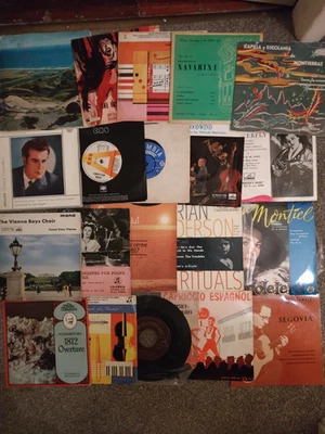 Job Lot of  20 x Classical Music 7" vintage vinyl records singles - Image 1 of 4