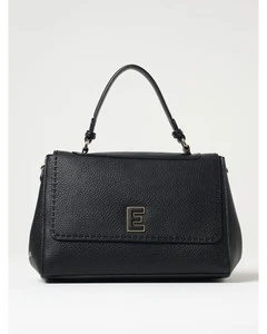 Ermanno Scervino Structured Leather Handbag Top Zip Closure Women Black - Picture 1 of 3