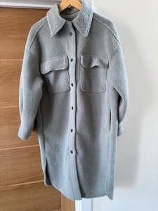 H&M Grey Shearling Shacket - Size M - Picture 1 of 5