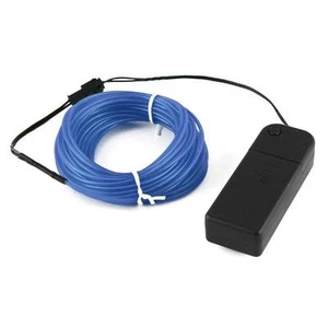 25ft Blue EL Wire Kit w/ 3V Battery Pack/Inverter Flexible Decorative Lighting - Picture 1 of 1