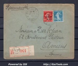 FRANCE N° 140+277 SUR LETTRE RECOMMANDEE POUR AMIENS DE PARIS DU 20/02/1933 - Picture 1 of 2