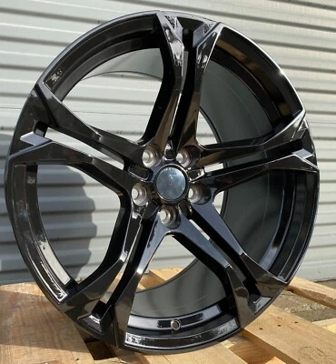 20" Black Wheels 20x10 / 20x11 Fit Chevrolet Camaro SS LS RS ZL Chevy Set 4 Rims - Image 1 of 4