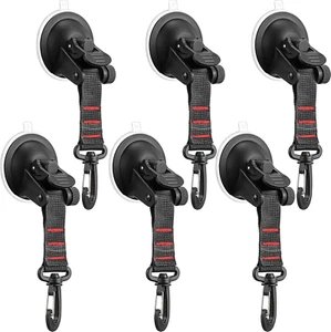 Strong Heavy Duty Suction Cups with Hooks for Car, Boat, and Camping Use - Picture 1 of 8