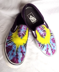 VANS "OFF THE WALL" UNISEX Zapatillas sin cordones TIE-DYE PÚRPURA Mujeres 8 Hombres 6.5 - Imagen 1 de 8