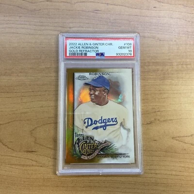 2022 Allen & Ginter Chrome Jackie Robinson GOLD Refractors /50 PSA 10 Dodger - Image 1 of 2