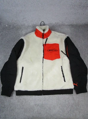 Puma X Attempt Jacket Mens Large Beige Orange Black Fleece * - Image 1 of 4