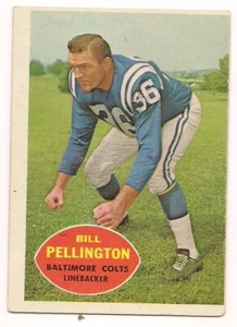 1960 Topps Rookie Bill Pellington Baltimore Colts #8 - Picture 1 of 1