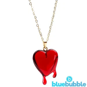 bluebubble BLEEDING HEART Necklace Rocky Horror Vampire Dracula Valentine Gothic - Picture 1 of 8