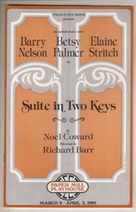 Elaine Stritch "Suite in Two Keys" 1983 Playbill Paper Mill Playhouse - Picture 1 of 4