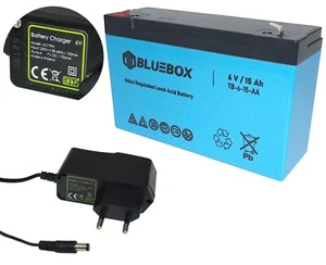 AGM Akku 6V 15 Ah AGM Batterie ersetzt 12 Ah 14 Ah + Ladegerät STECKER - Bild 1 von 1