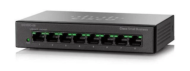 Cisco SG100D-08 8-Port Gigabit desktop Network Switch - Image 1 of 1