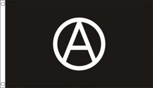 3’ x 2’ ANARCHY FLAG BLACK and WHITE Anarchists Freedom Politics Punk Festival - Picture 1 of 1