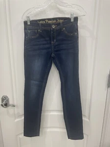 Justice Premium Jeans Girls Jegging Size 16 R Simply Low Dark Blue - Picture 1 of 3