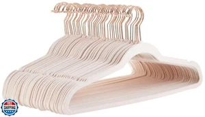 Amazon Basics Slim Velvet, Non-Slip Suit Clothes Hangers, Pack of 50, Blush P - Picture 1 of 5