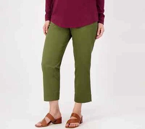 Isaac Mizrahi Live! Regular Straight Leg Cropped Pant Womens A516789 - Picture 1 of 4