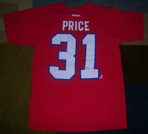 REEBOK Authentic CAREY PRICE Montreal Canadiens RED JERSEY Shirt M/Medium l Cover