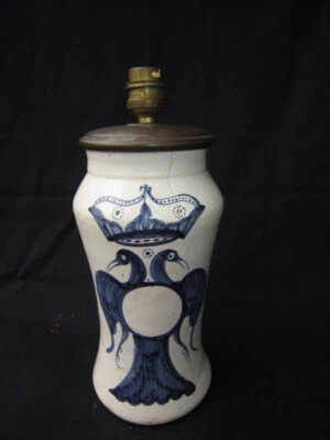 LAMPE DECOR AIGLE A 2 TETE EN CERAMIQUE STYLE EMPIRE NAPOLEON III - Photo 1/4