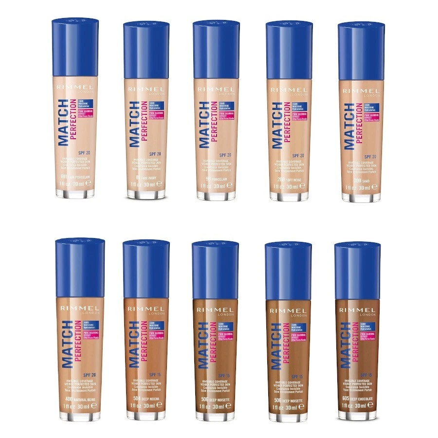 Rimmel Match Perfection 24HR Hydrating Foundation, 30ml, SPF20 *SEALED/CHOOSE* - Image 1 of 1