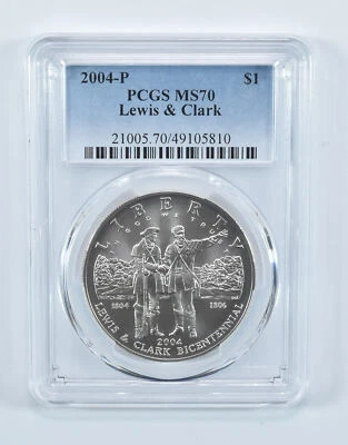 2004-P Lewis & Clark Commemorative Dollar MS70 PCGS Blue Label - Image 1 of 4